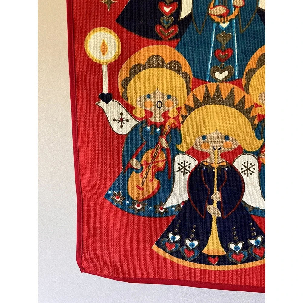Mid Century Christmas Wall Hanging Angels w Candles Sodahl Denmark/Danish MCM
